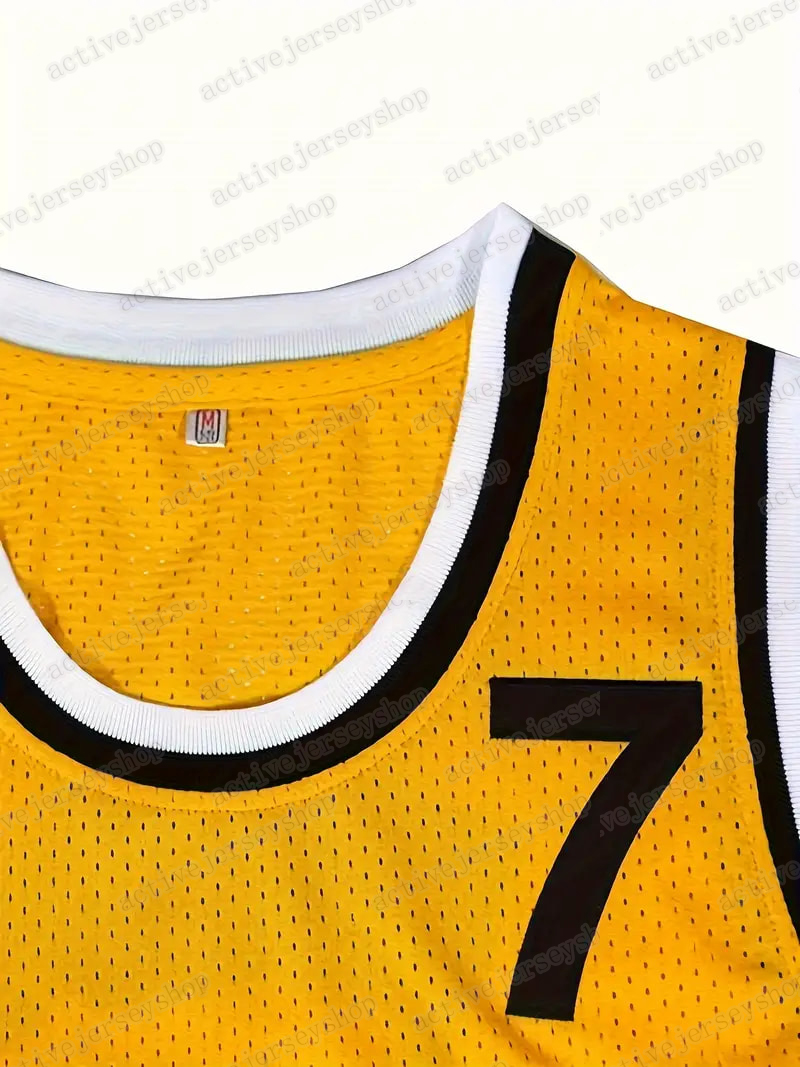 men #7 Kukoc yellow black Vintage Basketball Jerseys Sleeveles with Embroidered Letters and Numbers for Adult for Gifts