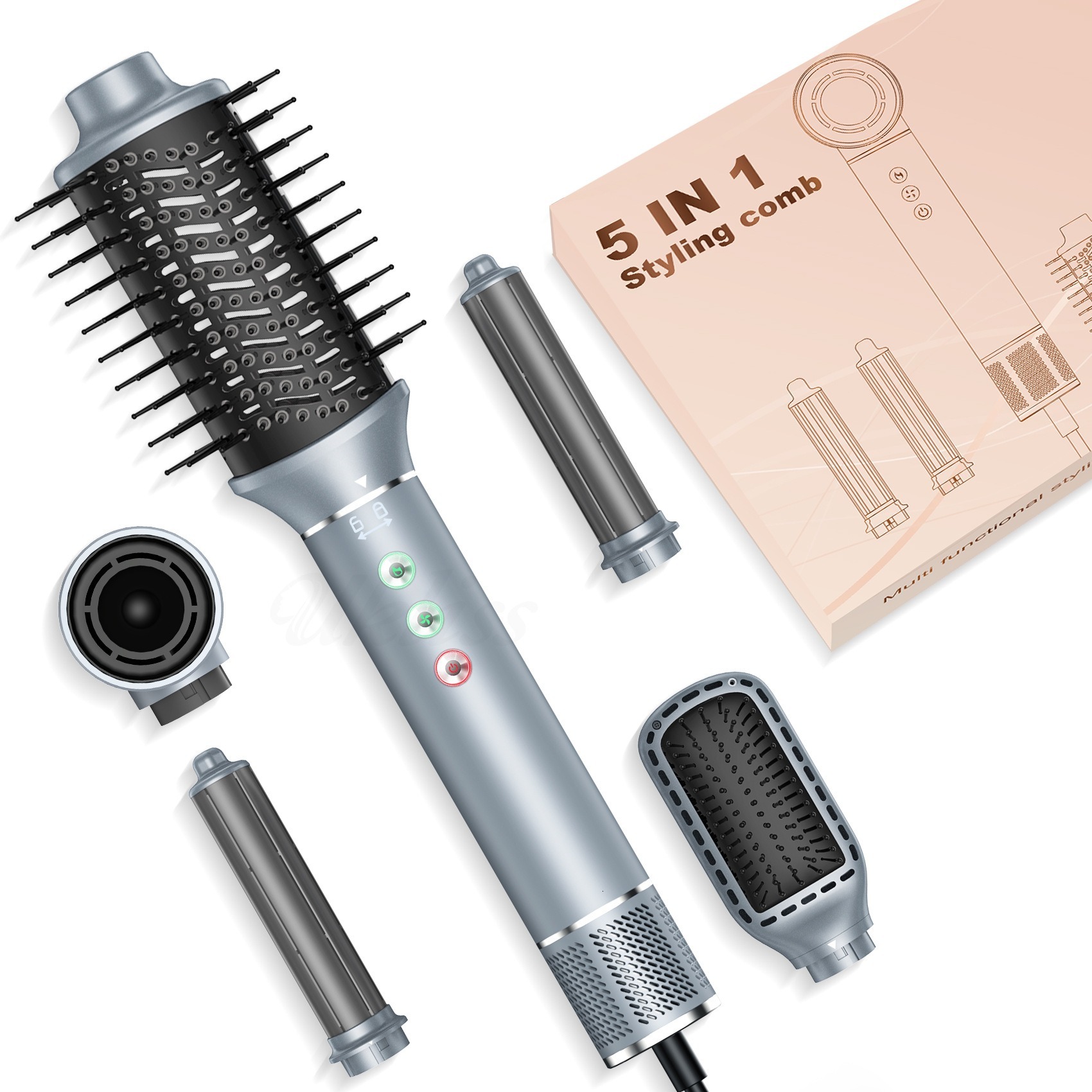Multifunctional Six-In-One High-Speed Silent Dryer Curg Iron, Straight Hair Hot Air Comb Styg Equipment