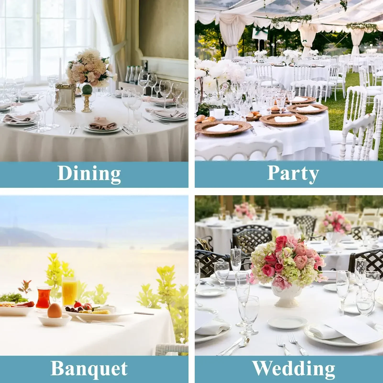 Rectangular Tablecloths Spandex Stretch Table Cover For Wedding Hotel Home Event Party Decoration 25