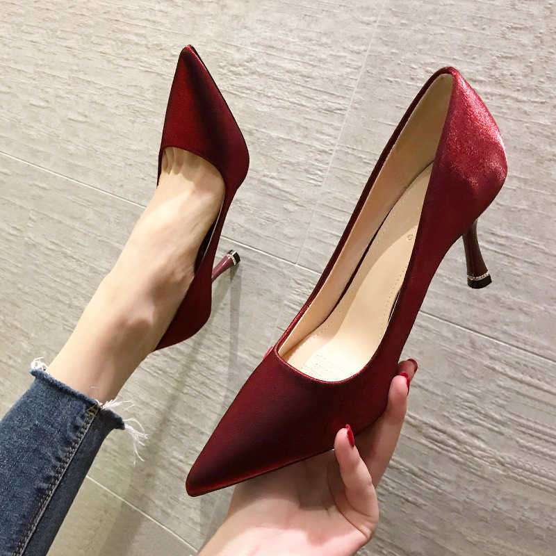 Bridal Wedding Shoes New Womens Wedding Dress Double Wear Red Shoes Chinese High Heels Thin Heels 3cm5cm7cm