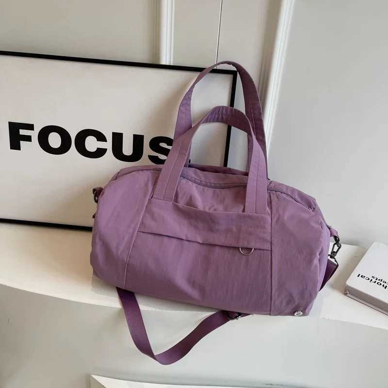 Solid Color Simple Nylon Travel Bag Large Capacity Zipper Casual Handbag Fashion Shoulder Bag 2024 Hot Sale Bags for Women Bolsa