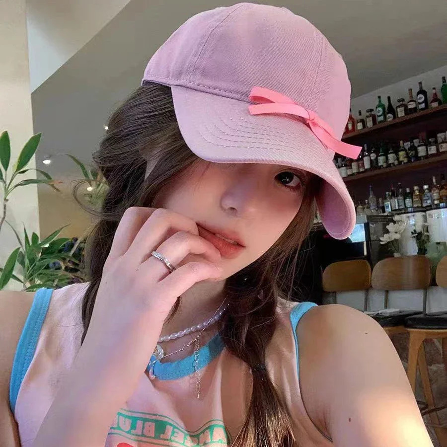 Korean Ins Bow Knot Baseball Hat Summer and Spring Sun Protection Japanese Y2K Fashion Baseball Hat Travel Beach Hat Women 241202