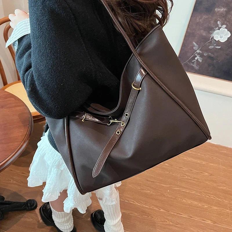 2025S designer Women Suede Retro Style Large Capacity Leather Shoulder Bag - Black Coffee Commuter Fashion Tote Handbags Handbag shoulder women bag