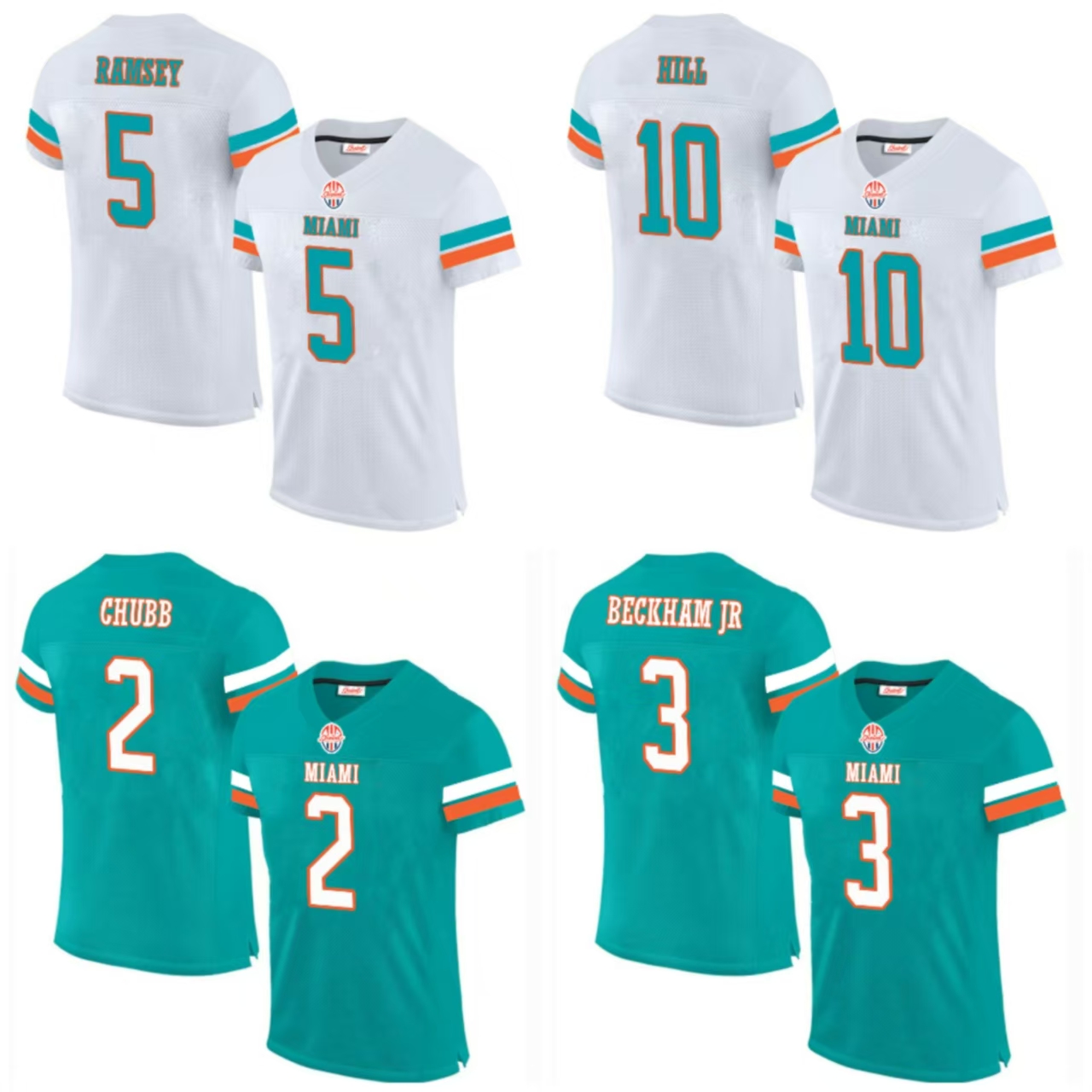 BECKHAM JR,ODELL#3 CHUBB,BRADLEY#2 HILL,TYREEK#10 RAMSEY,JALEN#5 TAGOVAILOA,TUA#1This baseball uniform is a quick-drying custom-made sportswear for te