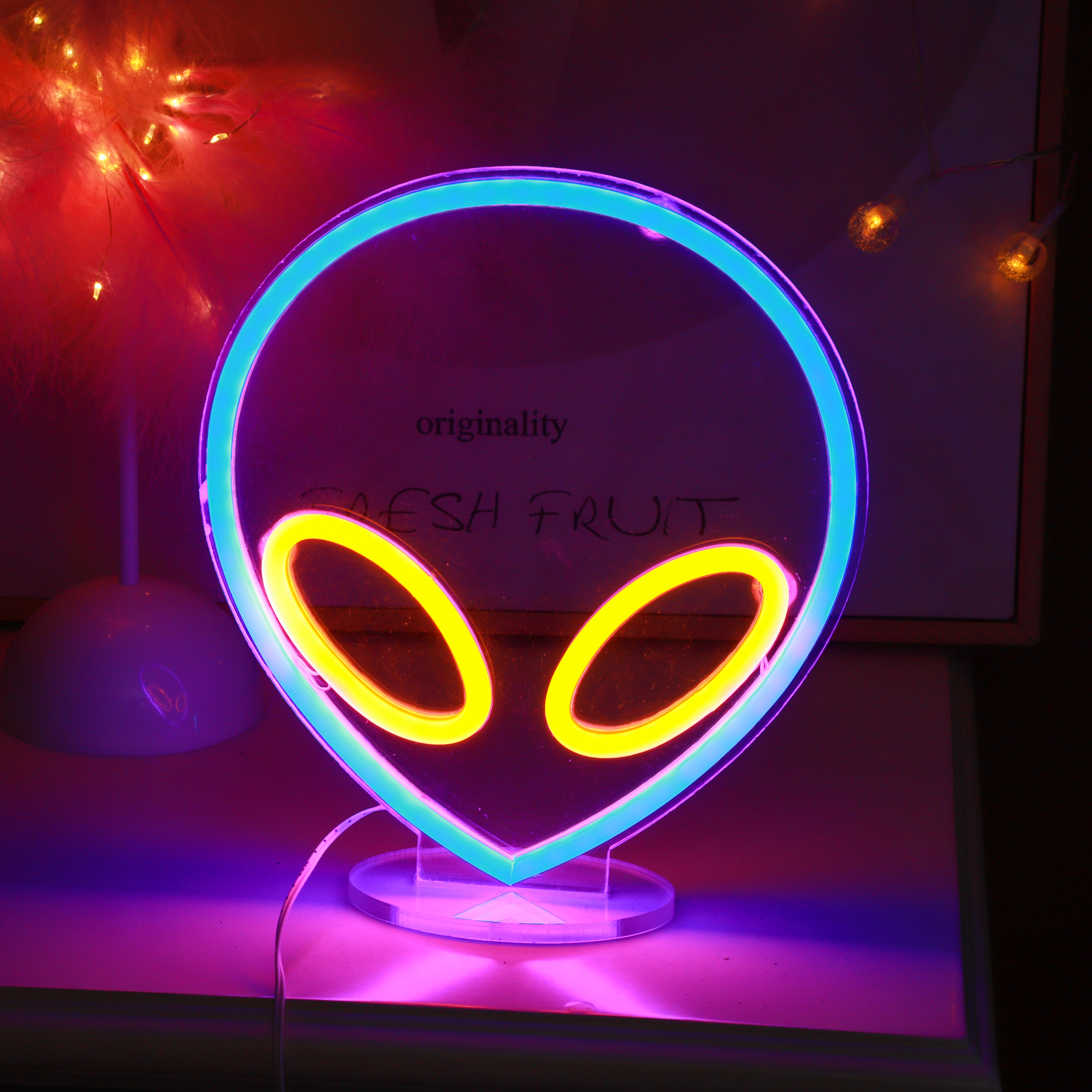 LED neon lights birthday celebration atmosphere decoration small night lights glowing letters internet red wall shaped lights