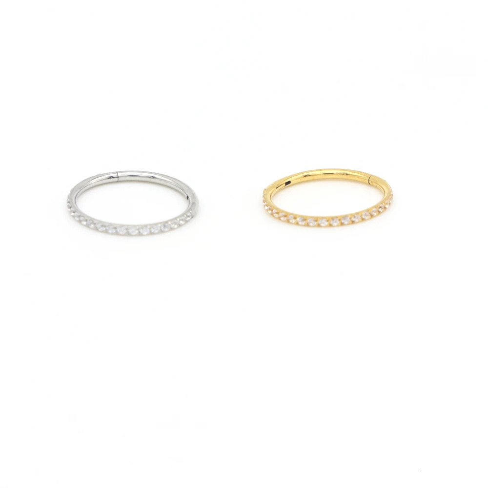 10pcs Thin Clicker Rings 20G 18G Hoop Nose Ring Clear CZ Stone Septum Helix Daith Earring Body Piercing Jewelry Steel 241120