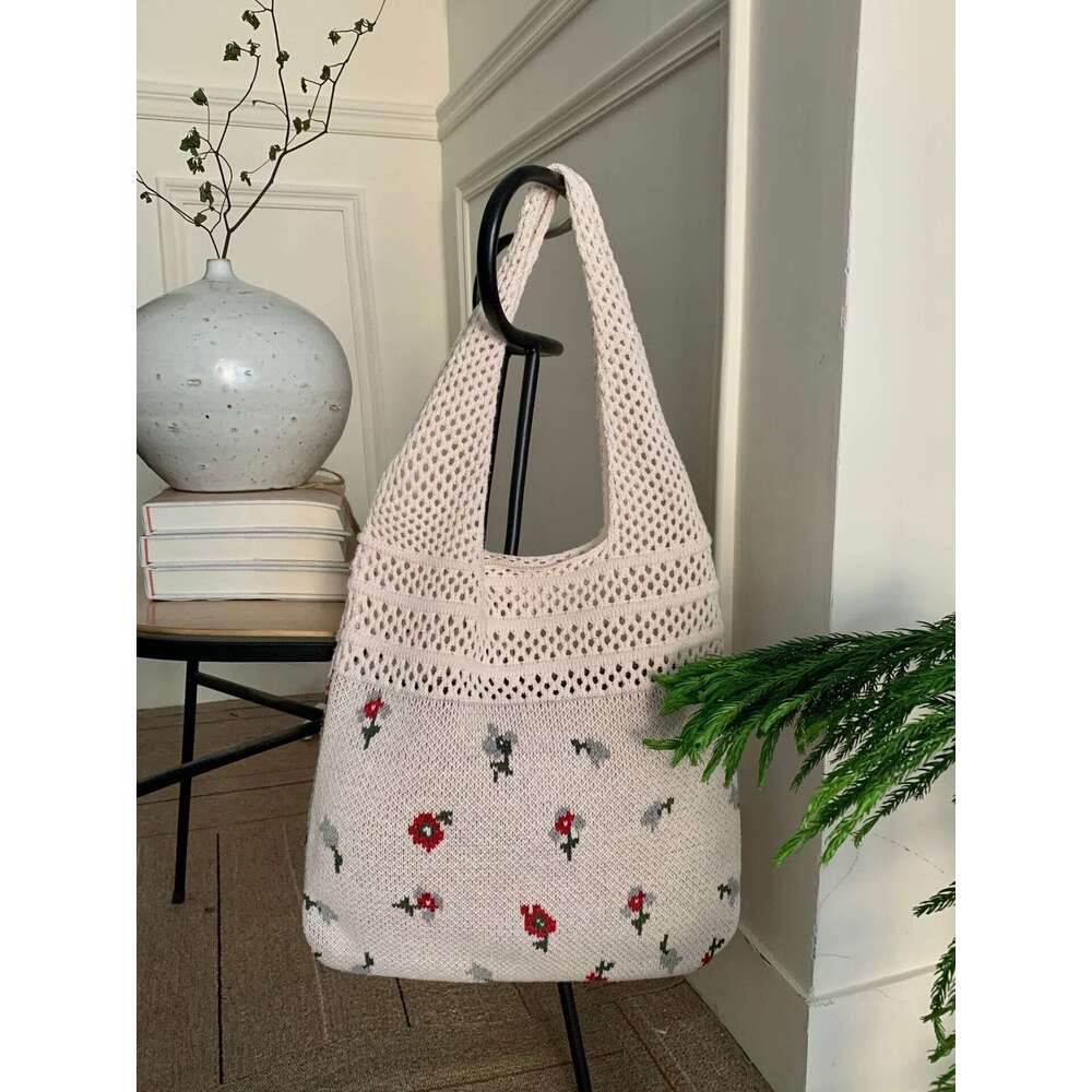 New Retro Knitted Large Capacity Tote Woven Wer Handbag, Yarn Bag, Women's Bag B2