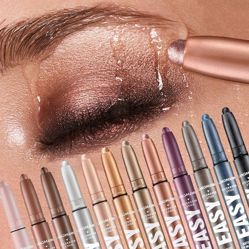 Monochrome Eye Shadow Stick Waterproof Lasting Highgloss Metallic Pearlescent Matte Eyeshadow Lying Silkworm Eyeliner Pen Makeup 241118