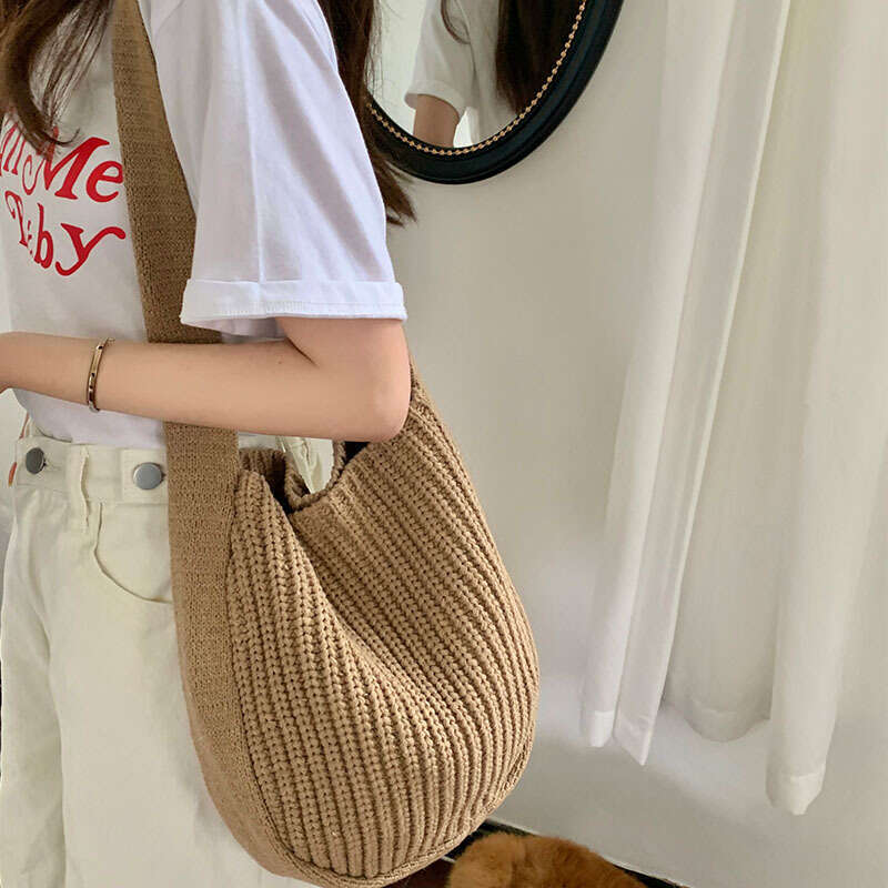 Vintage Handbag, Crossbody Knitted Shopping Women's Shoulder Bag, Tote Bag B2