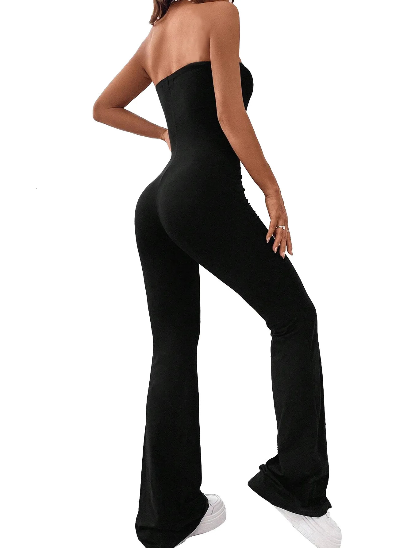 Womens Sexy Solid Color Tight Fitting Strapless Jumpsuit 2024 Fashion Party Family Dinner 241120