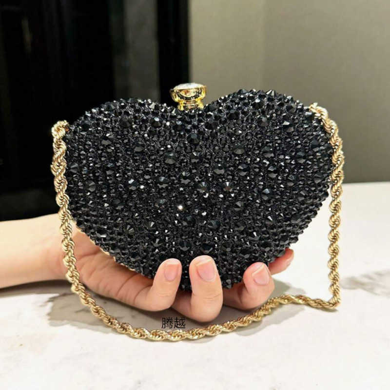 Love Diamond Bag Spring New Women's Fashion Chain Inlaid Diamond Single Shoulder Crossbody Handbag 241202