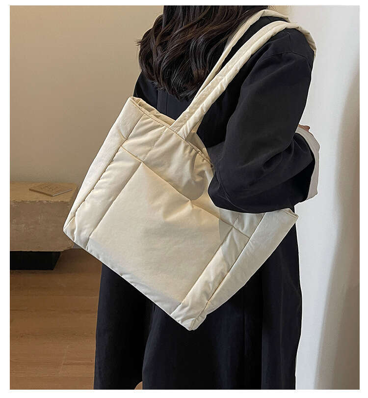 New Cotton Handbag, Large Capacity Canvas Bag for Female College Students, Nylon Handbag