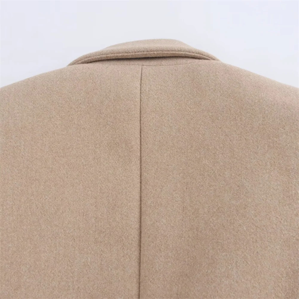 TRAF autumn womens fashionable temperament slim fit lapel single breasted decoration loose and versatile coat jacket 241121