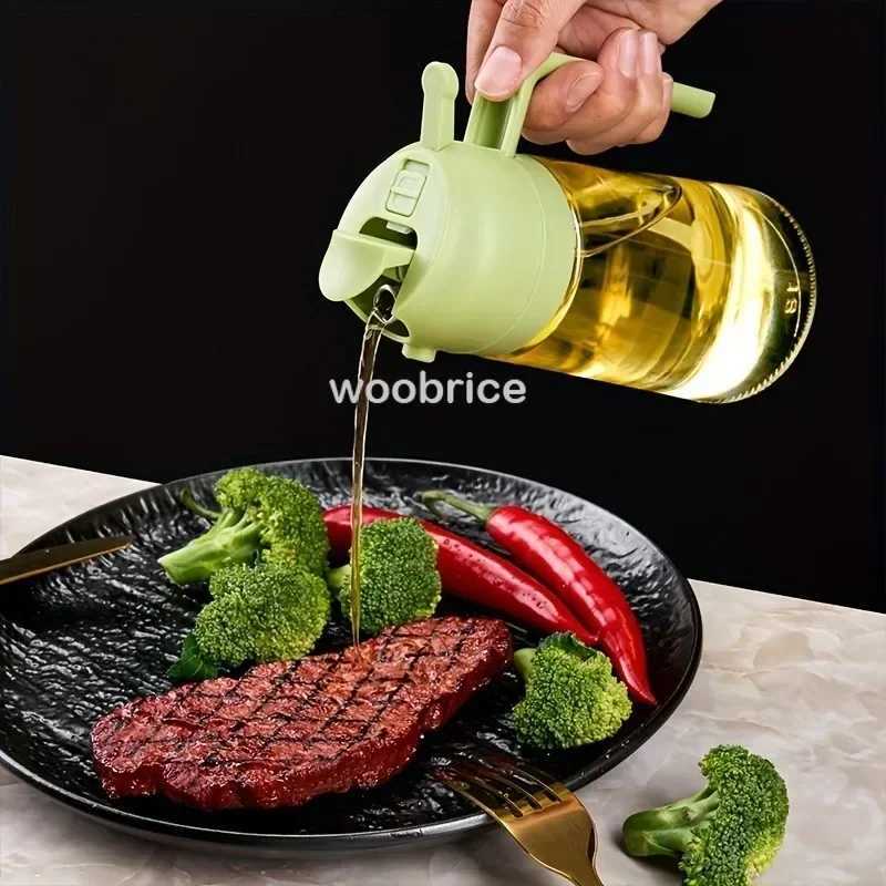 Oil bottle 2 in 1 oil spray oil polishing machine kitchen cooking oil distributor seasoning container camping barbecue Y241202