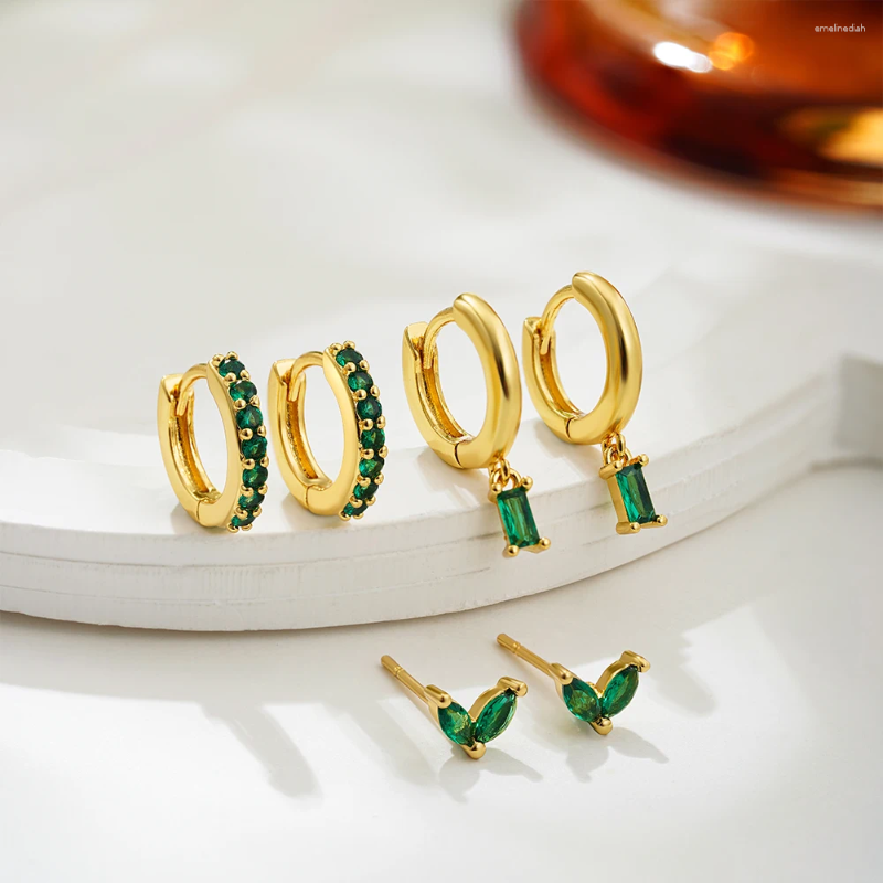 Hoop Earrings Dainty Zircon Small Stackable 14k Gold Plated Set For Women Multiple Piercing Cartilage Huggie Earring Jewelry