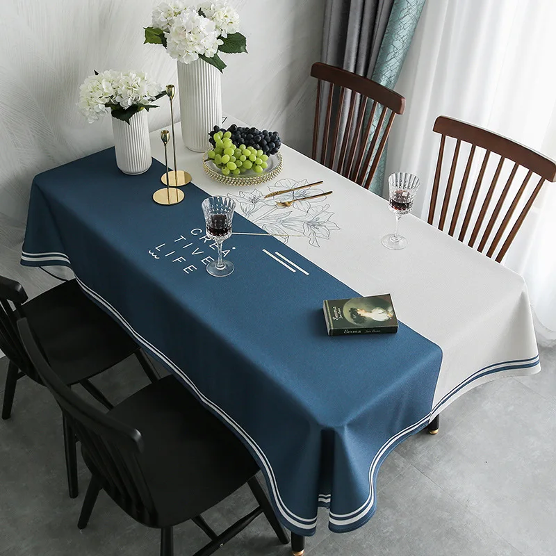 Nordic Ins Wind Table Cover Waterproof Coffee Table Table Cloth Rectangular Tablecloth Home Simple Desk Tablecloth Party Decor 40