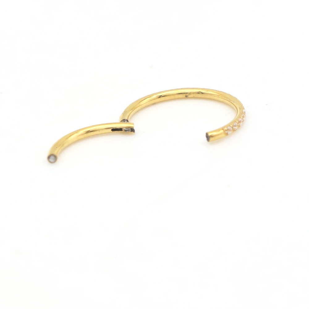 10pcs Thin Clicker Rings 20G 18G Hoop Nose Ring Clear CZ Stone Septum Helix Daith Earring Body Piercing Jewelry Steel 241120