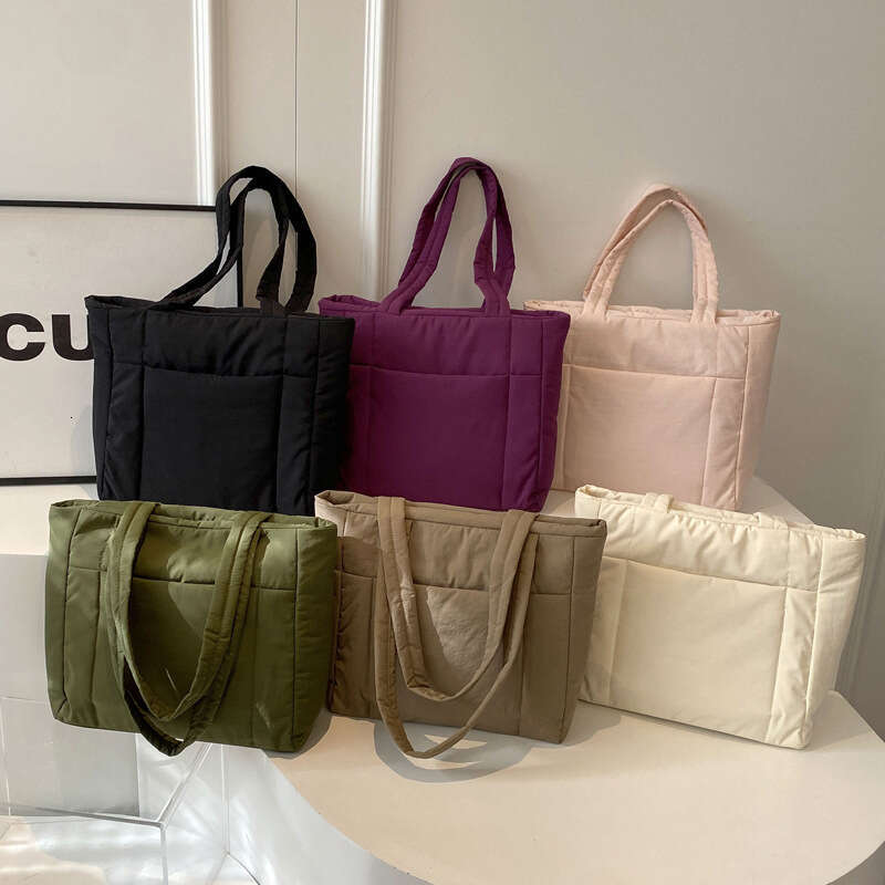 New Cotton Handbag, Large Capacity Canvas Bag for Female College Students, Nylon Handbag