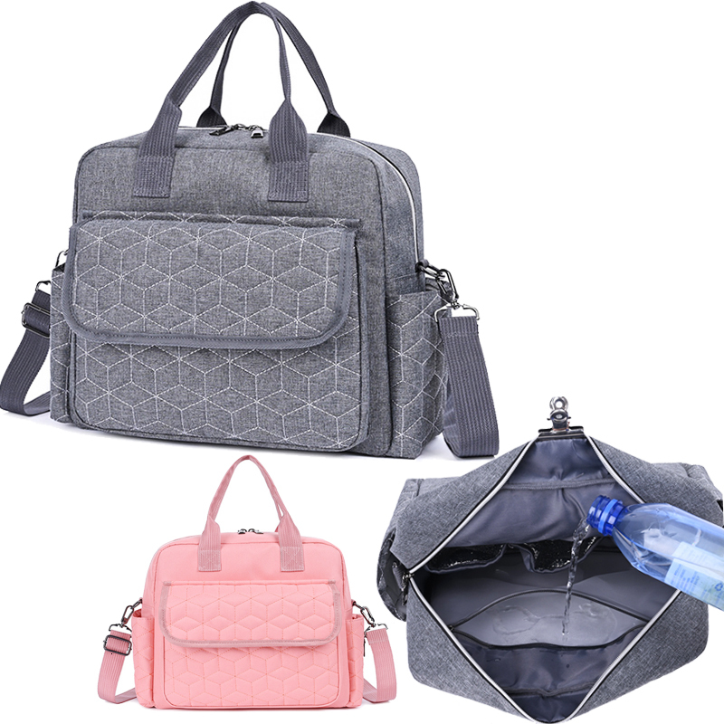 Tote Waterproof Solid Color Square Mummy Bags Large Capacity Stroller Hangbag Baby Diaper Storage Bag New