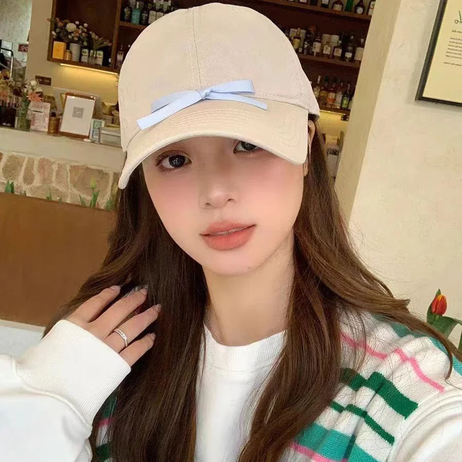 Korean Ins Bow Knot Baseball Hat Summer and Spring Sun Protection Japanese Y2K Fashion Baseball Hat Travel Beach Hat Women 241202