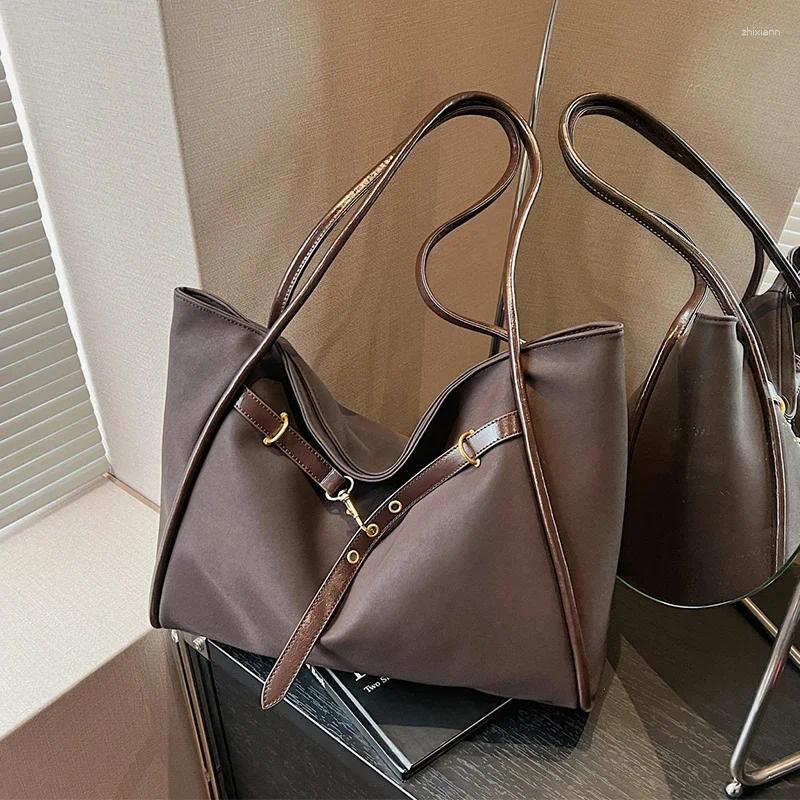 2025S designer Women Suede Retro Style Large Capacity Leather Shoulder Bag - Black Coffee Commuter Fashion Tote Handbags Handbag shoulder women bag