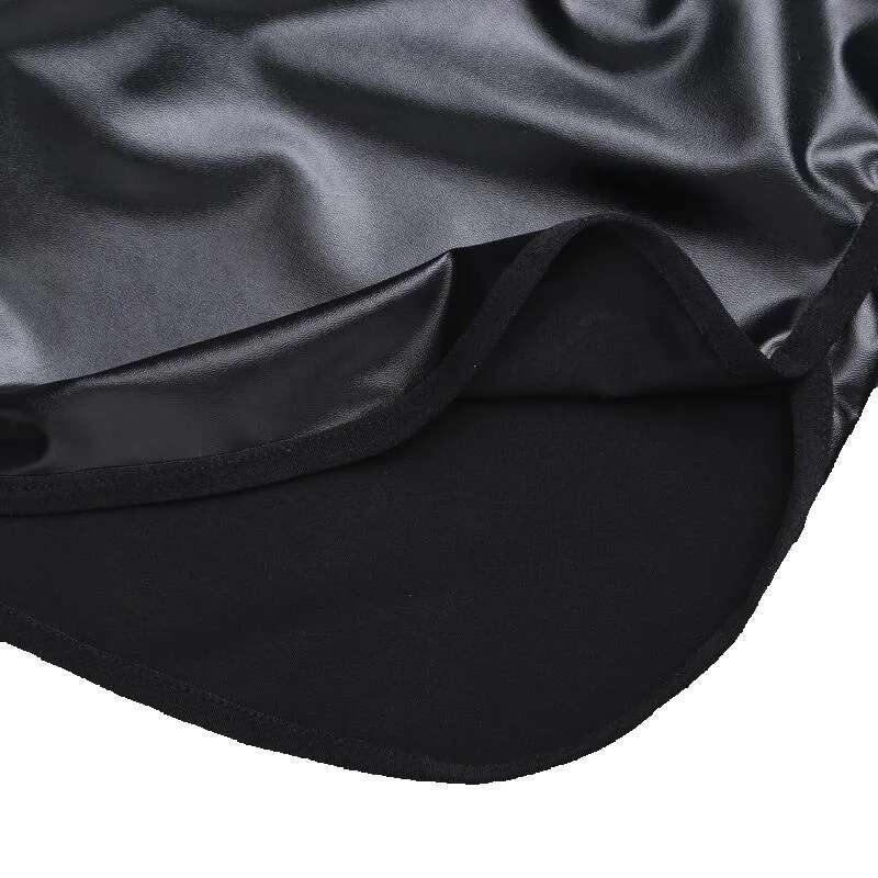 Mens Lingerie Wet Look Faux Leather Sport Hot Boxer Shorts Exotic Pants with a Back Pocket Gay Men Nightclub Pole Dance Shorts1