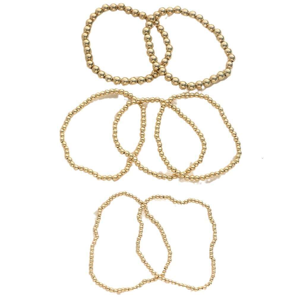 New Versatile Handmade Beaded Bracelet Set for Couples Beach Style Geometric CCB Elastic Handicrafts
