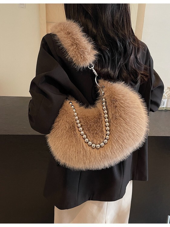 Velvet For Women, Large Capacity New Autumn And Winter Single Shoulder Underarm Bag, Hairy Dumpling Bag Designer Bags Handbags Women