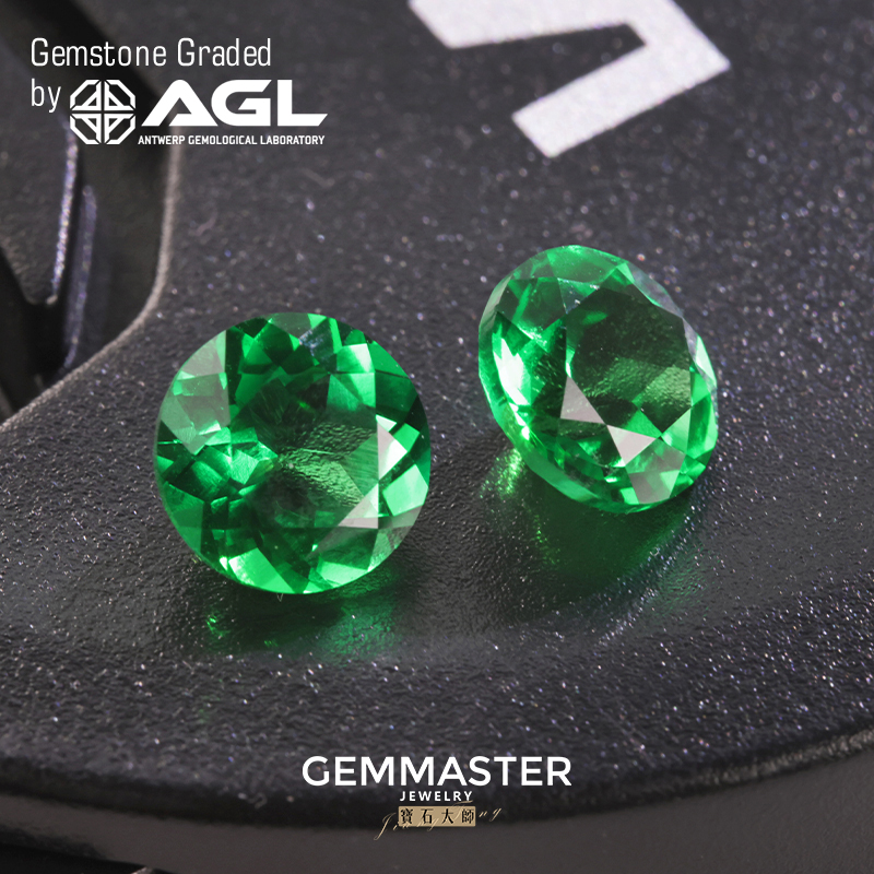 Round Brilliant Lab Grown Emerald Vivid Green Stone Verdant Green Emerald With AGL certificate Lab Emerald Factory wholesale