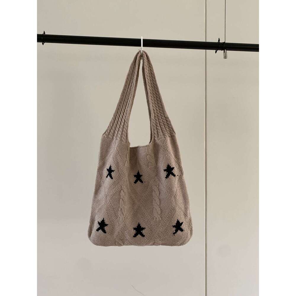 New Knitted Versatile Shoulder Women's Premium Exquisite Large Capacity Tote Bag B2