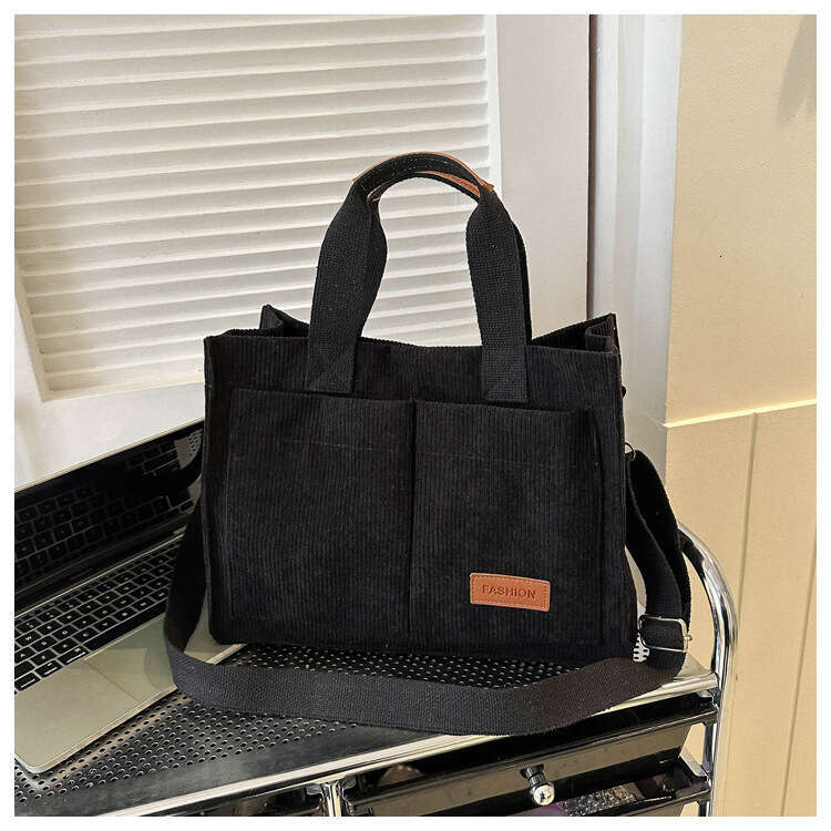 New Corduroy Large Capacity Handbag, Single Shoulder Crossbody Bag, Casual, Fashionable And Versatile B1