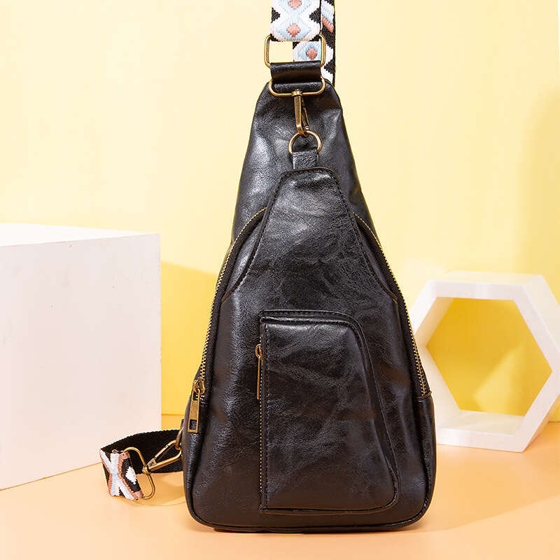 Women's Fashionable Wide Shoulder Ribbon European And American Retro Women's Chest Waist Bag B2