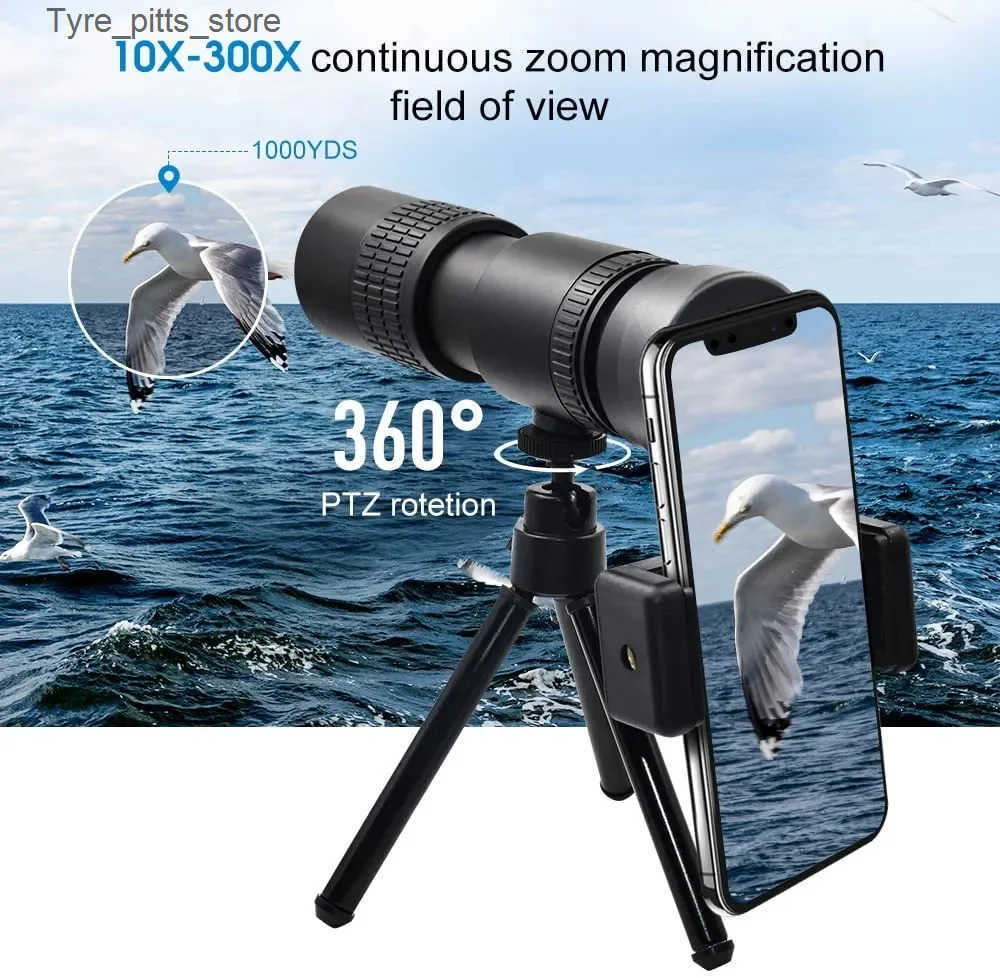 Telescopes 10-300X40 zoom high-definition single tube zoom mobile phone camera L240910