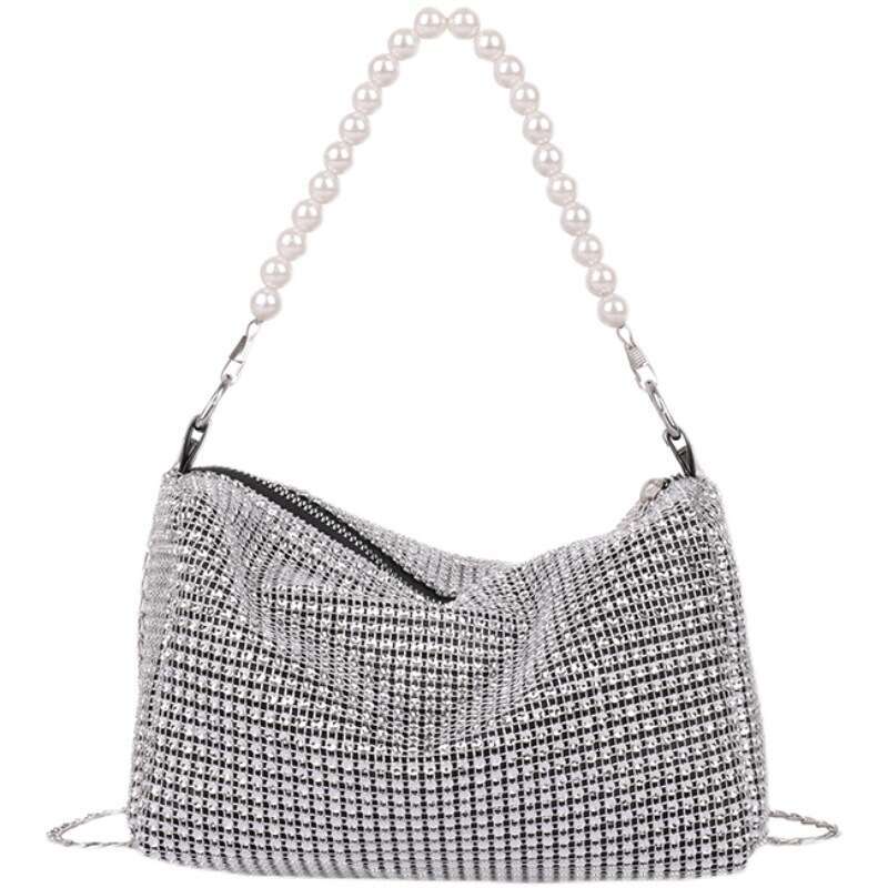 New Trendy Fashionable Women's With Colorful Dia Crossbody Bag And Pearl Chain Bags B2
