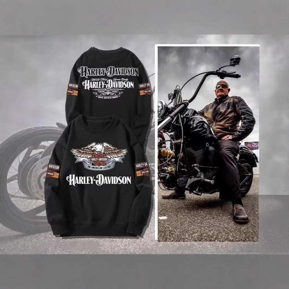 Harley heavy motorcycle 3D digital printed sweater for spring and autumn loose casual round neck sweatshirt