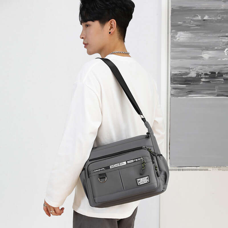 Large capacity men's crossbody bag shoulder waterproof backpack with multiple pockets for business and leisure men's crossbody bag