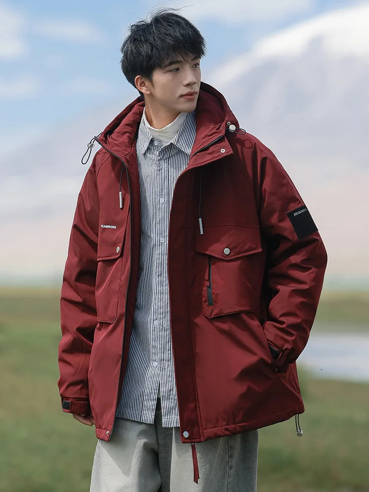 2024 Mens Winter Jacket Thick Warm Parka Coat Korean Fashion Hooded Windbreaker Cotton Padded Thermal Jackets Plus Size 8XL 241120