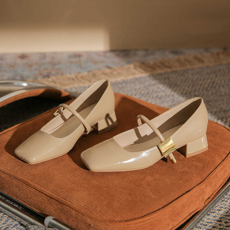 French Mary Jane shoes womens shallow mouth new coarse order shoes single strap versatile sexy womens shoes