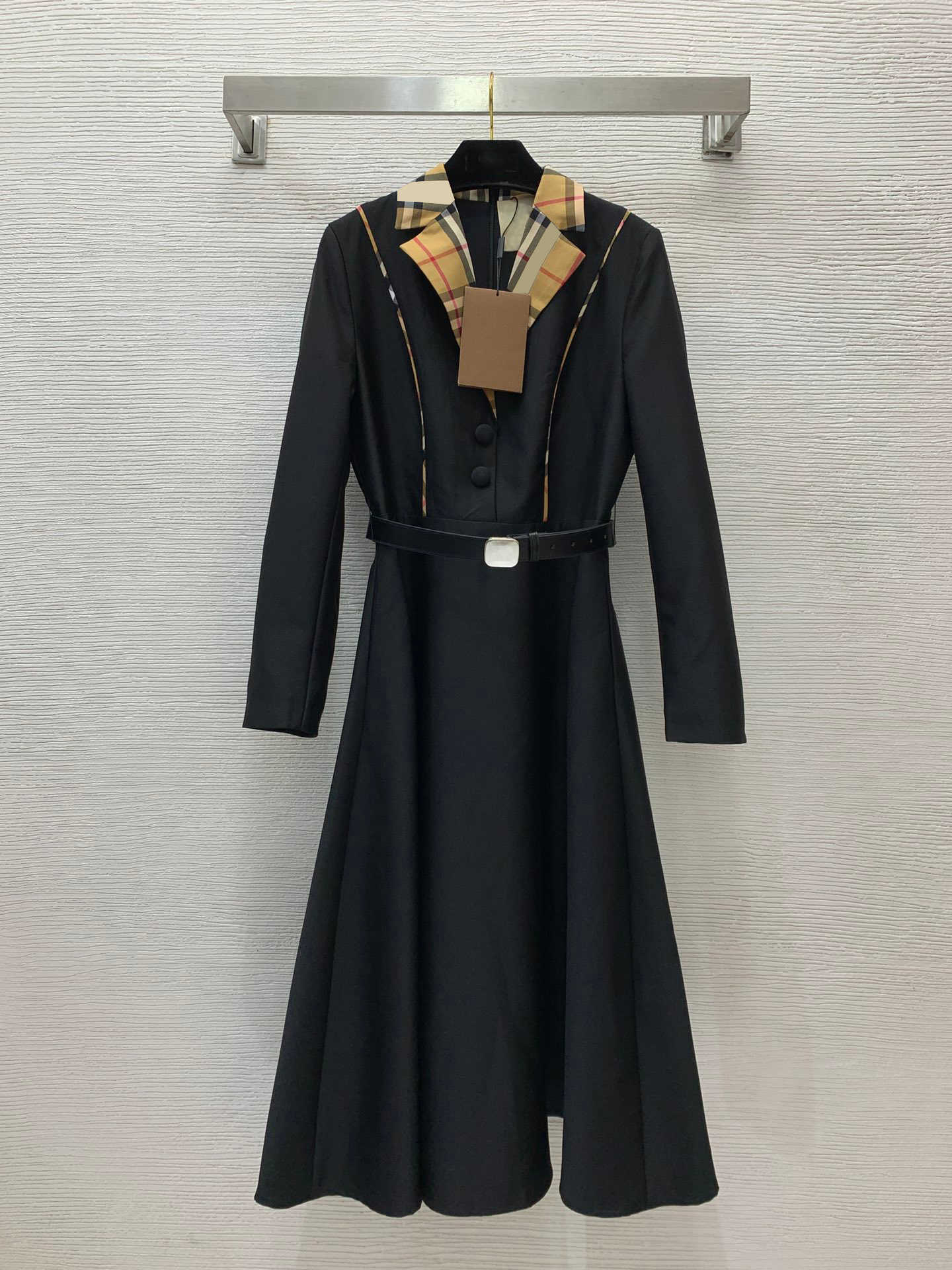 Designer Dresses For Women Birthday Dress Autumn And Winter New Luxury Classic Temperament Plaid Patchwork Receiving Waist Slimming Long Sleeve Fashion Robe