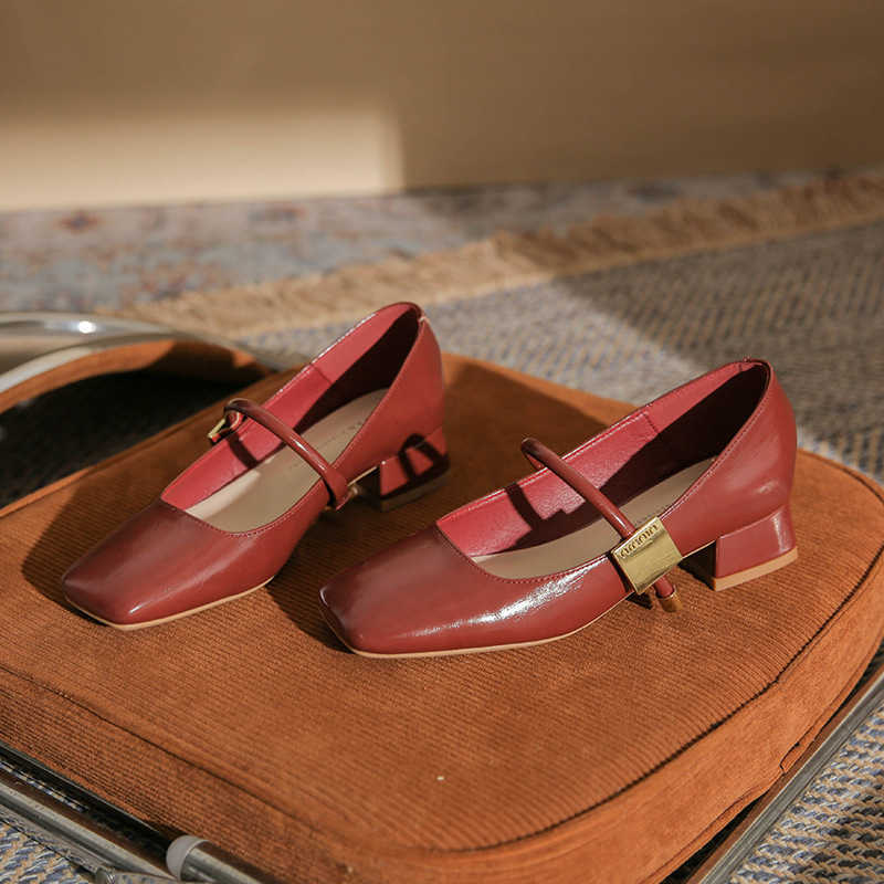 French Mary Jane shoes womens shallow mouth new coarse order shoes single strap versatile sexy womens shoes