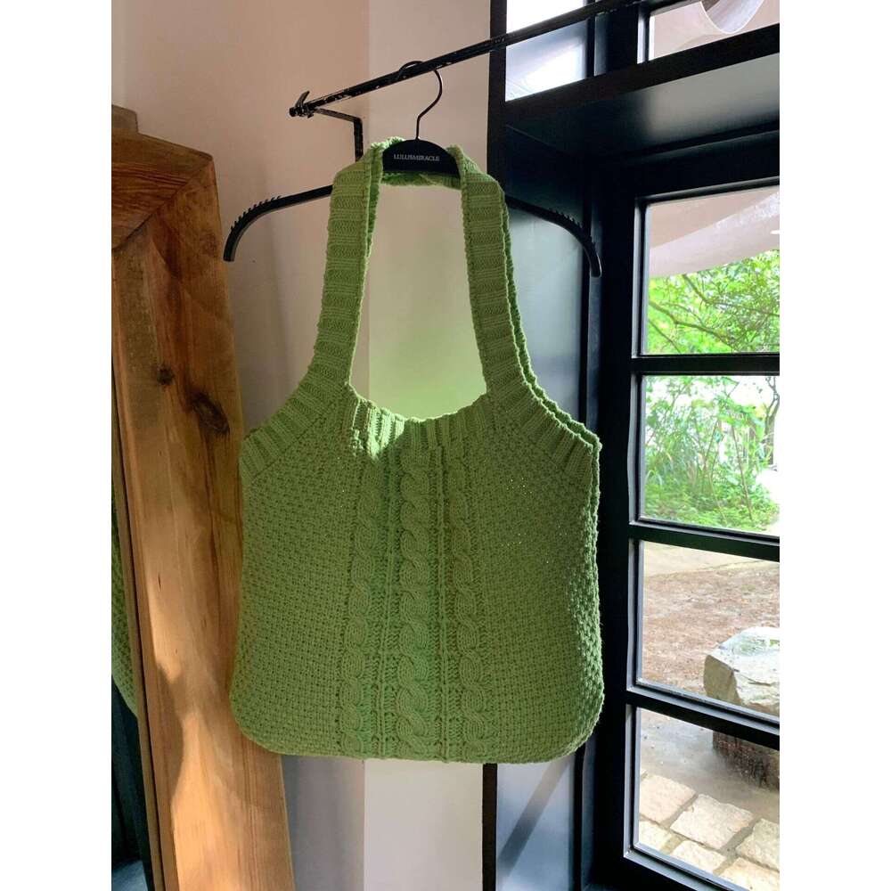 Literature And Art Retro Large Capacity Knitting Fried Dough Twists Handbag Tote Messenger Senior Lady Bag B2