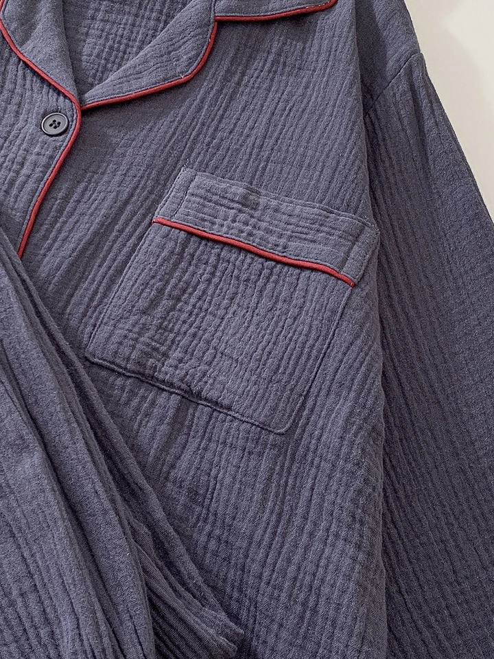 Korean womens sleepwear autumn spring long sleeved soft sleepwear set high gloss cotton solid color sleepwear set womens sleepwear set 241130