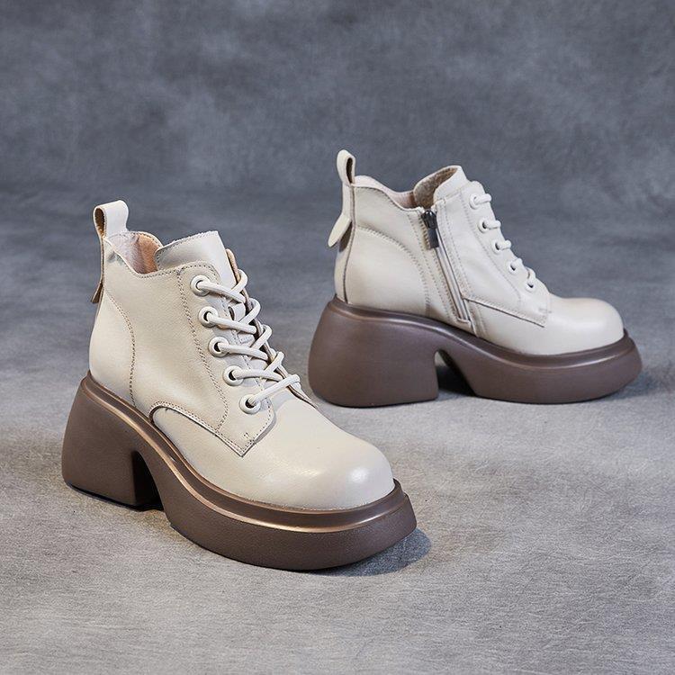 2024 Autumn/Winter New Thick soled Boots for , Fashionable and Versatile, Nordic Style Retro Single Boots with Velvet Increase for , Martin Boots for