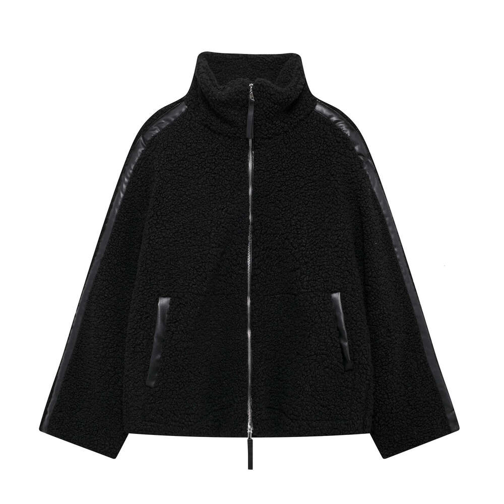 European American women's autumn and winter loose teddy veet outdoor zipper jacket 2024 new casual fashion trend clothing