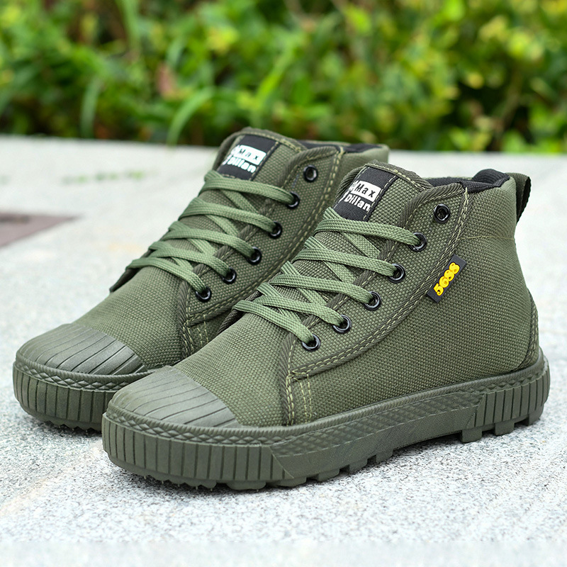 Training Wear wear-resistant yellow rubber canvas construction labor protection cloth shoes