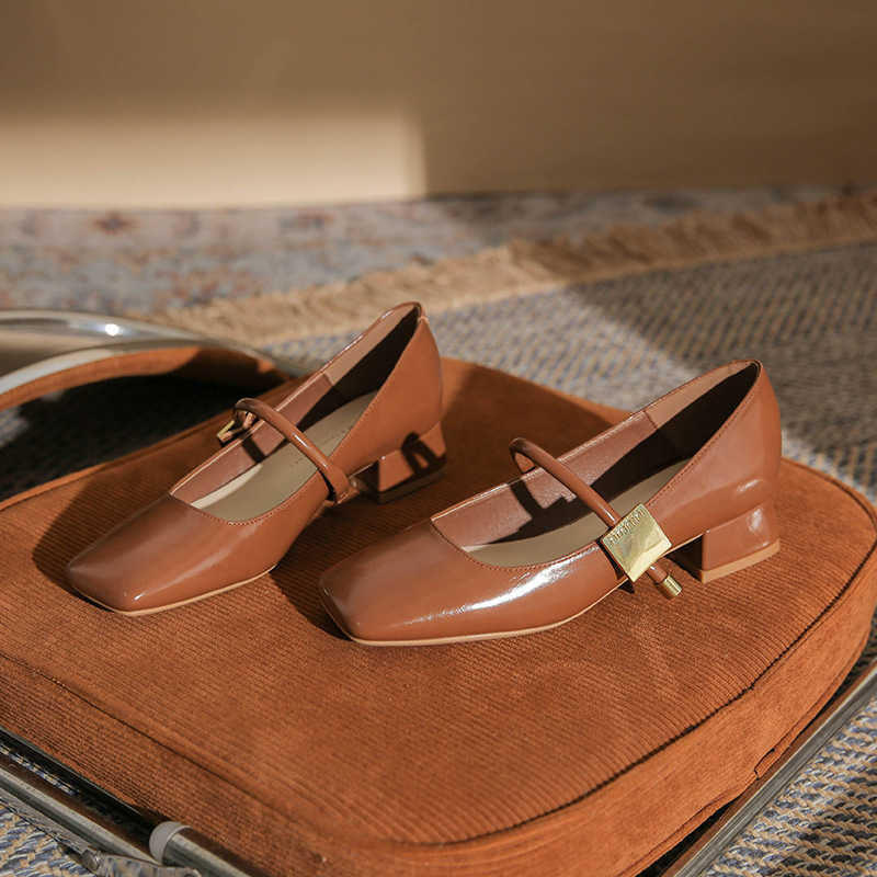 French Mary Jane shoes womens shallow mouth new coarse order shoes single strap versatile sexy womens shoes