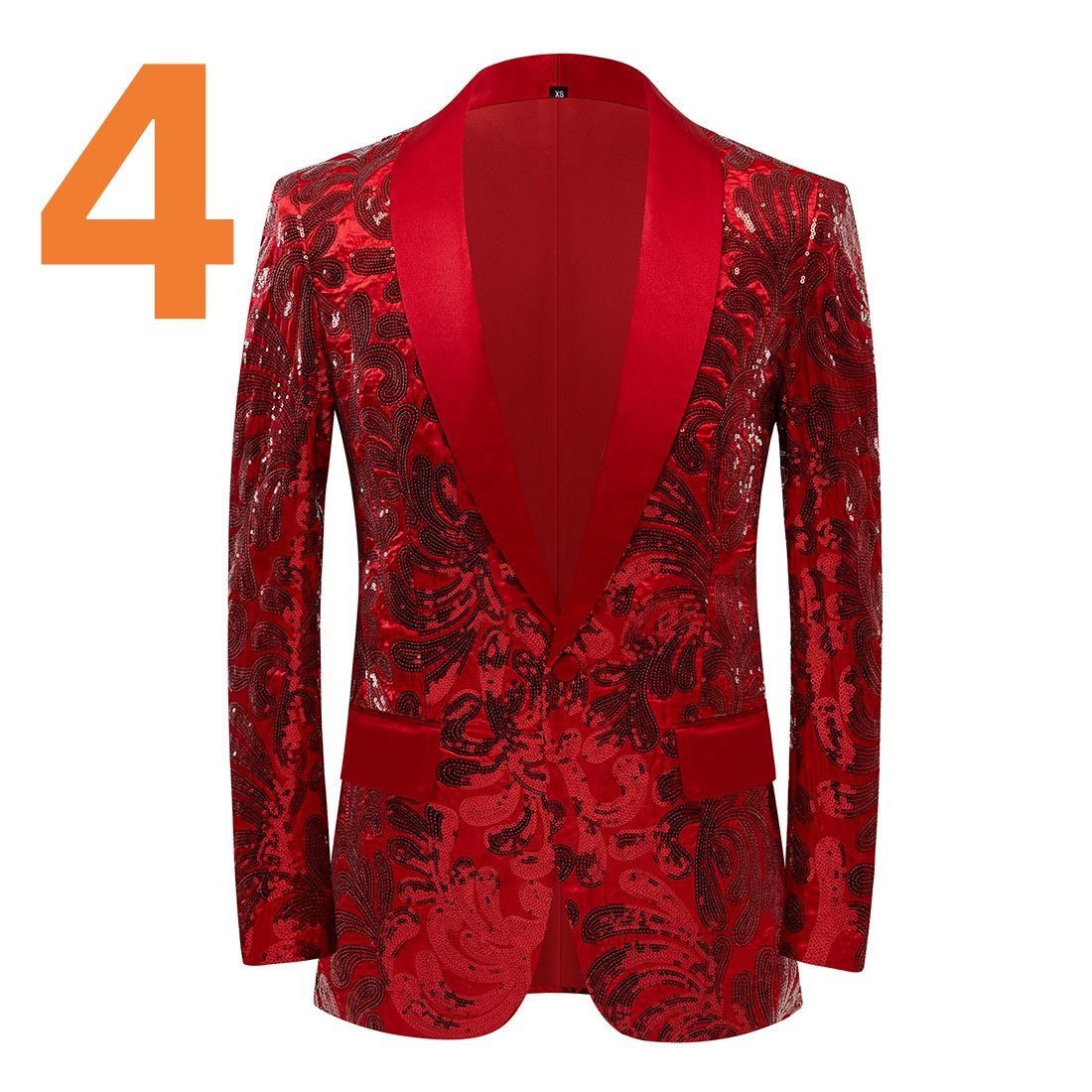 A4--k1459 Men's Printed Two-Piece Suit - Large Size jacket