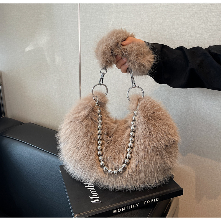 Velvet For Women, Large Capacity New Autumn And Winter Single Shoulder Underarm Bag, Hairy Dumpling Bag Designer Bags Handbags Women