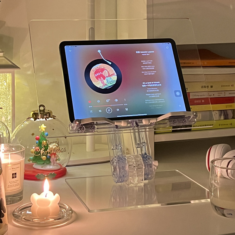 Retractable Acrylique Transparent Reading Rack Book Book Shelf Ipad Tablet Stand