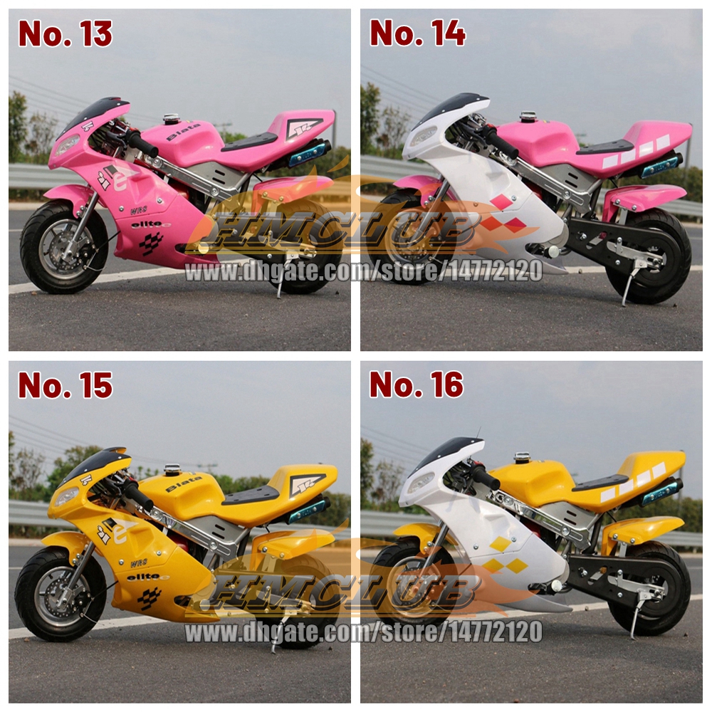 40Colors Real 2-Stroke 49 50 CC Mini Motorcycle OFF-Road Superbike Mountain Race Gasoline Pocket Bike Small Buggy Street MOTO Racing Autocycle Kids To
